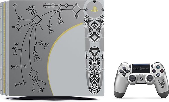 Sony PlayStation 4 pro 1 TB [God of War Limited Edition inkl. Wireless Controller, ohne Spiel] silber