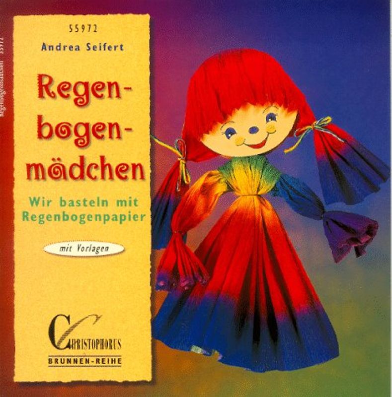 Regenbogenmädchen. Wir basteln mit Regenbogenpapier. Mit Vorlagen