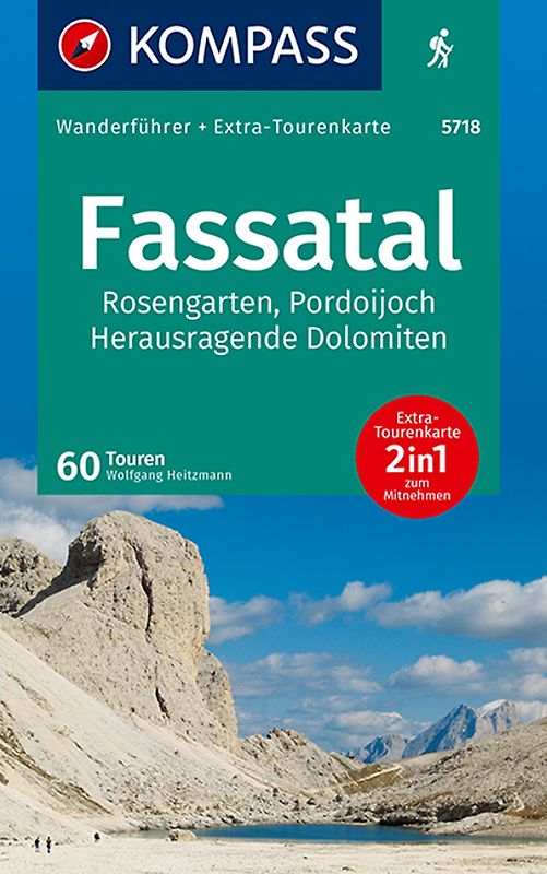 KOMPASS Wanderführer Fassatal, Rosengarten, 60 Touren mit Extra-Tourenkarte