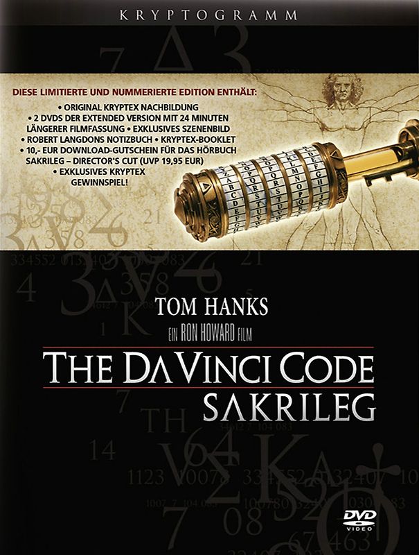 The Da Vinci Code:Sakrileg [2 DVDs, Deluxe Extended Edition, inkl. Kryptex Nachbildung, Kryptex-Booklet, Notizbuch & Szenenbild] DVD