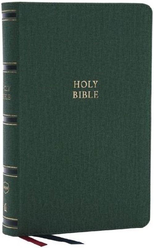 NKJV, Single-Column Reference Bible, Verse-by-verse, Green Leathersoft, Red Letter, Comfort Print