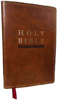 NKJV Super Giant Print New Testament, Brown Leathersoft, Red Letter, Comfort Print
