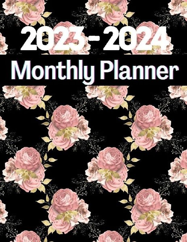 2023-2024 Monthly Planner with Rose Cover for Women