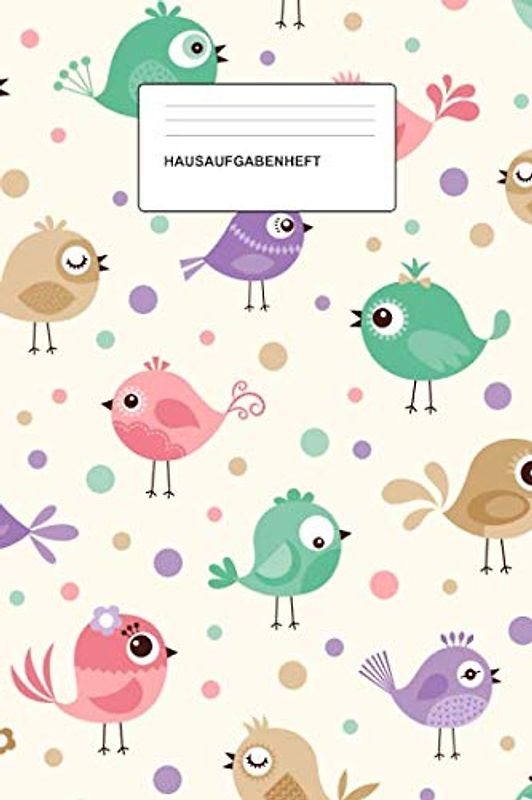 Hausaufgabenheft: Das Hausaufgabenheft für Grundschule und Co. mit tollen Tiermotiven, Softcover, Motiv: Vögel