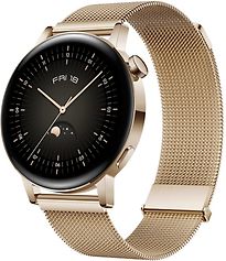 Huawei Watch GT 3 42 mm or avec bracelet milanais or