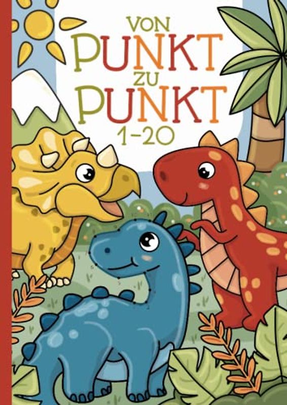 Von Punkt zu Punkt: Lerne die Zahlen von 1 bis 20 spielerisch mit liebevoll gestalteten Dino-Motiven kennen.