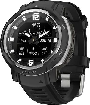 Garmin Instinct Crossover 45 mm noir et bracelet en silicone noir
