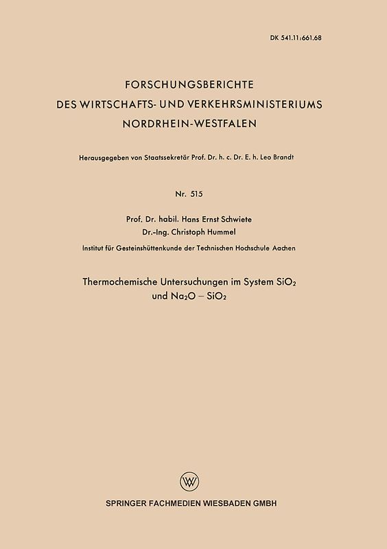 Thermochemische Untersuchungen im System SiO2 und Na2O — SiO2