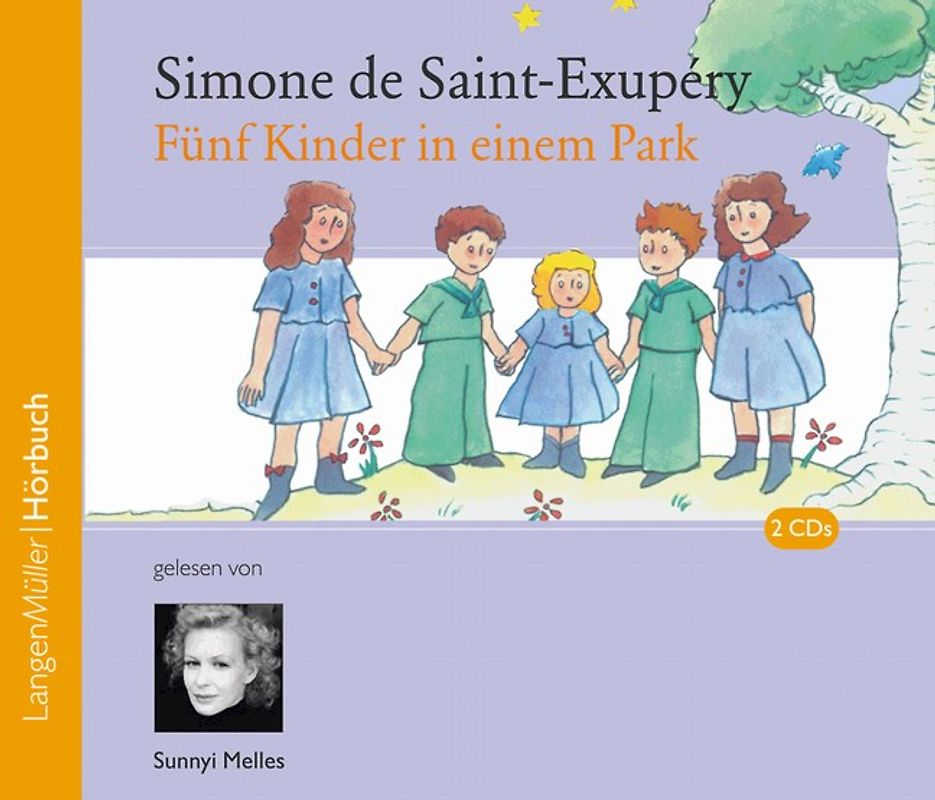 Fünf Kinder in einem Park