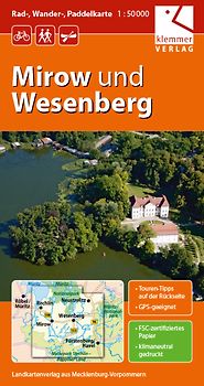 Rad-, Wander- und Paddelkarte Mirow und Wesenberg
