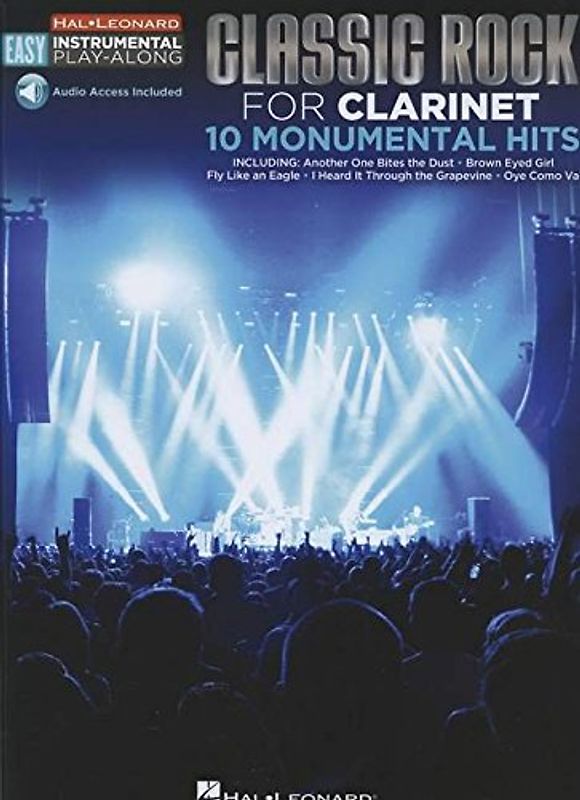 Easy Instrumental Play-Along: Classic Rock For Clarinet (Hal Leonard Easy Instrumental Play-Along): Clarinet Easy Instrumental Play-Along Book with Online Audio Tracks