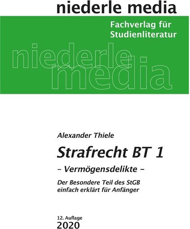 Strafrecht BT 1 - Vermögensdelikte. 2020