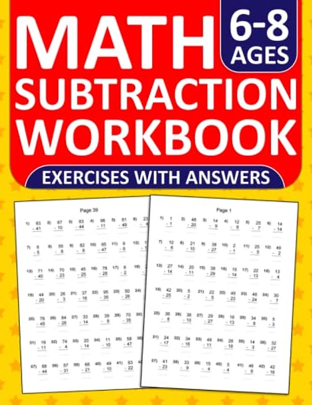 Subtraction Workbook For Kids Ages 6-8: Subtraction Practice Workbook For 1st and 2nd Grades With Answers Key - One Digit and Two Digit | Subtraction ... Exercises Book For Classroom and Homeschool