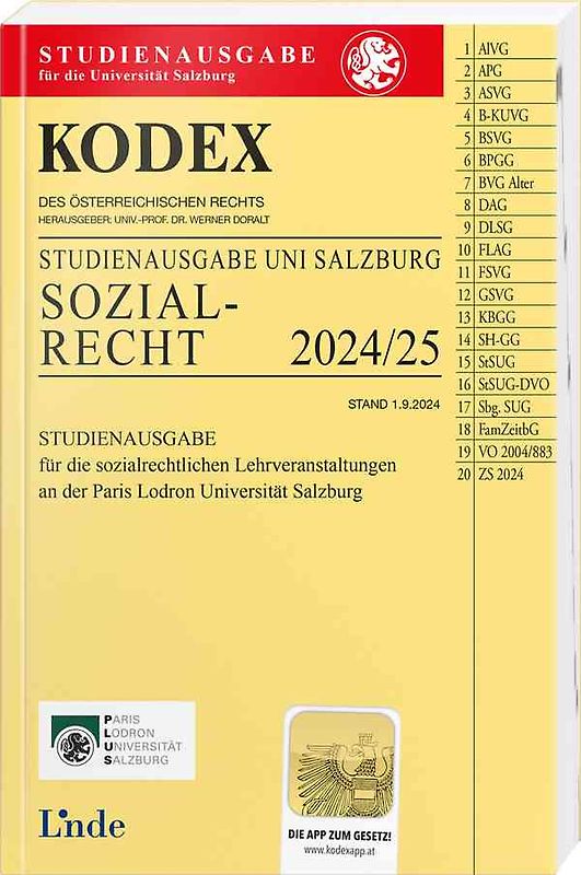 KODEX Studienausgabe Sozialrecht Salzburg 2024/25
