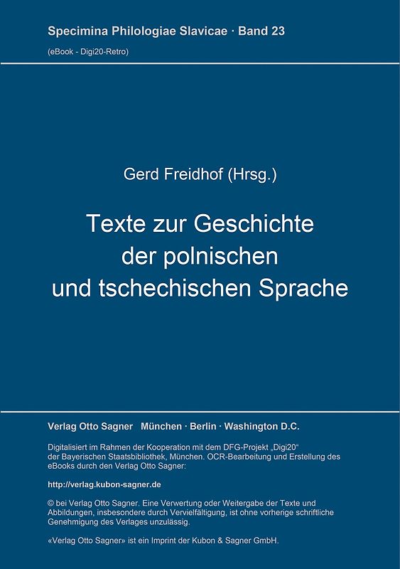 Texte zur Geschichte der polnischen und tschechischen Sprache