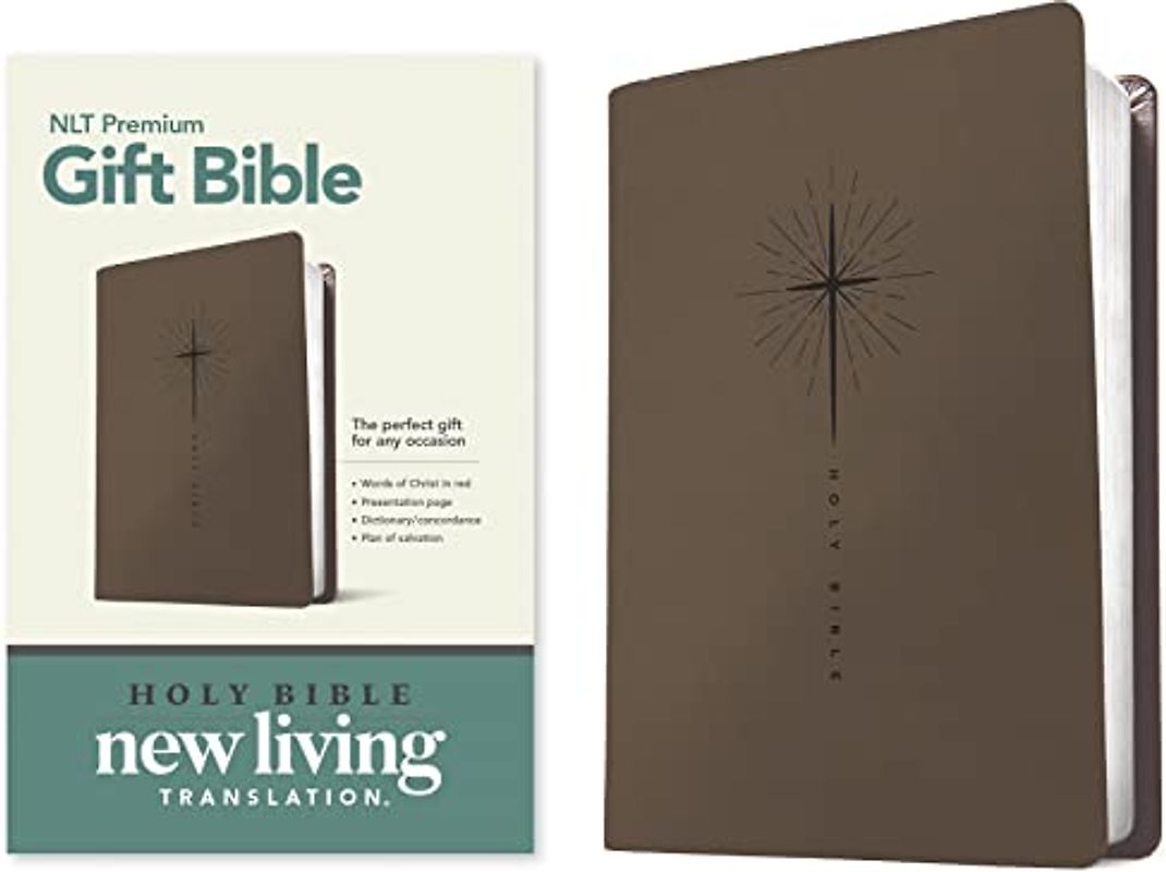 Holy Bible: Bible Nlt Red Letter, Leatherlike, Star Cross Taupe