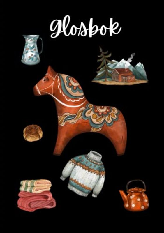 Glosbok: Vokabelheft Schwedisch für deinen schwedischen Wortschatz, DIN A5, zweispaltig, Motiv: Flagge von Schweden.