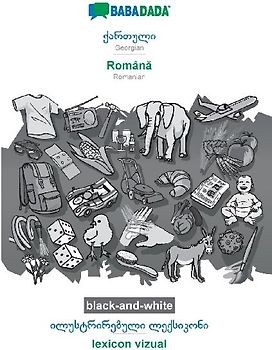 Georgian (in georgian script) - Român¿, visual dictionary, BW