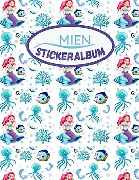 STICKERALBUM: leeres Stickerbuch zum Einkleben und Sammeln | ca. DIN A4 | Motiv: Meerjungfrauen | Tolles Geschenk für Mädchen und Kinder | glänzende Abdeckung | 70 Seiten | Kein Silikonpapier