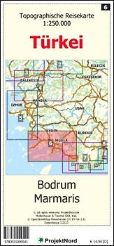 Bodrum - Marmaris - Topographische Reisekarte 1:250.000 Türkei (Blatt 6)
