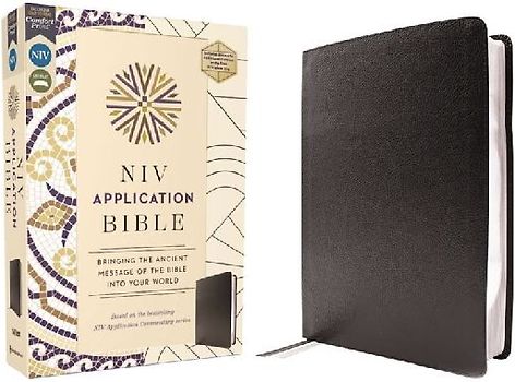 NIV Application Bible, European Bonded Leather, Black, Red Letter, Comfort Print