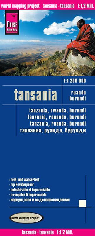 Reise Know-How Landkarte Tansania, Ruanda, Burundi (1:1.200.000)
