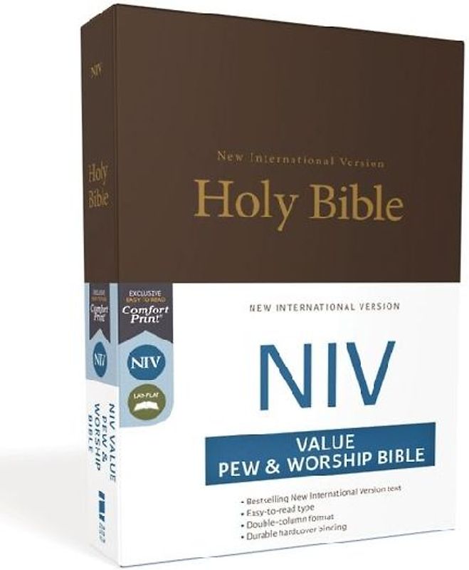 NIV, Value Pew and Worship Bible, Hardcover, Brown