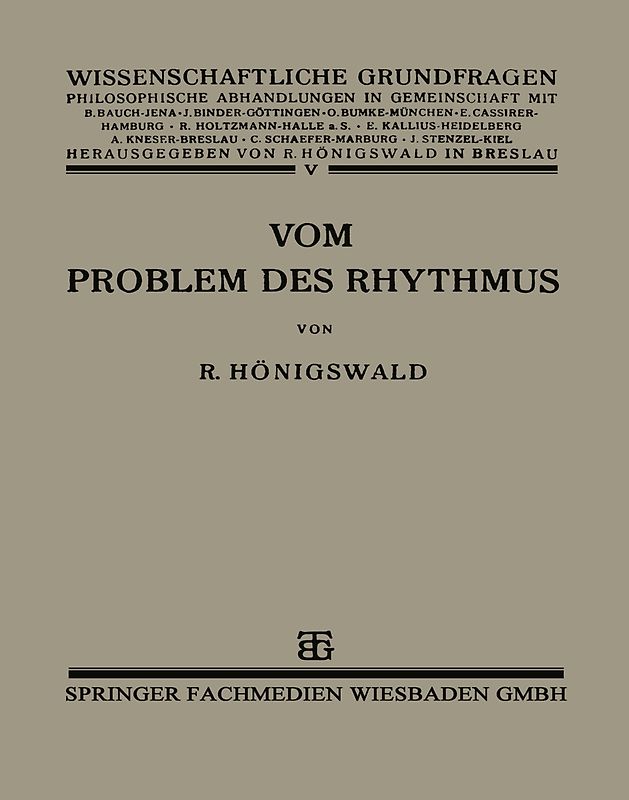 Vom Problem des Rhythmus
