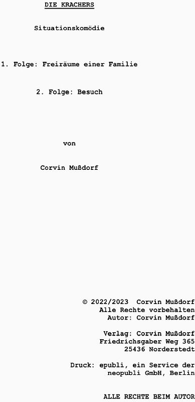 Die Krachers / Drehbuch Die Krachers