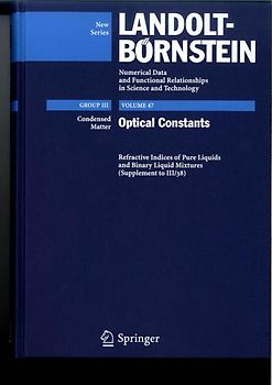Refractive Indices of Pure Liquids and Binary Liquid Mixtures (Supplement to III/38)
