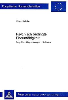 Psychisch bedingte Eheunfähigkeit