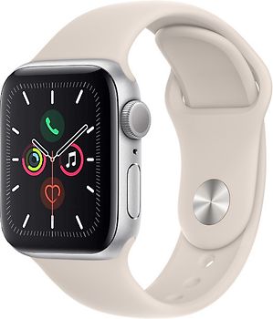Apple Watch Series 5 40 mm Aluminiumgehäuse silber am Sportarmband polarstern [Wi-Fi]