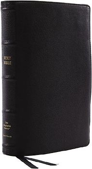 Nkjv, Reference Bible, Classic Verse-By-Verse, Center-Column, Premium Goatskin Leather, Black, Premier Collection, Red Letter Edition, Comfort Print