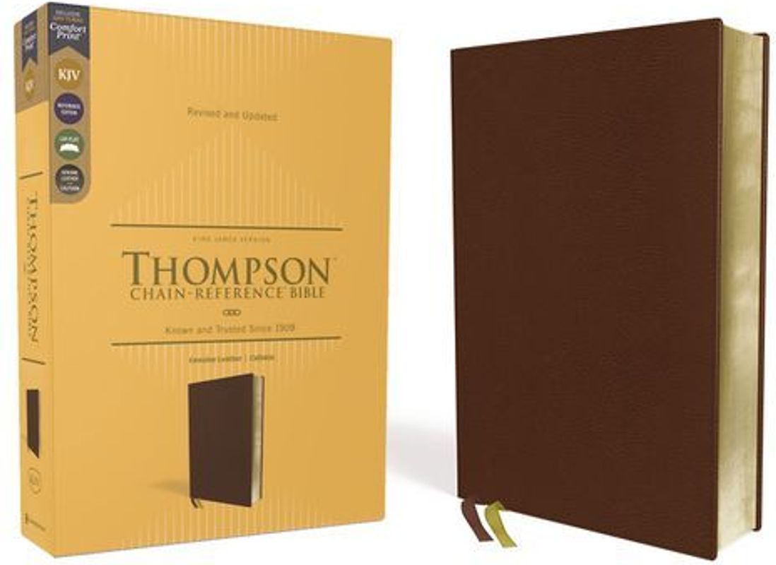 Kjv, Thompson Chain-Reference Bible, Genuine Leather, Calfskin, Brown, Red Letter, Comfort Print
