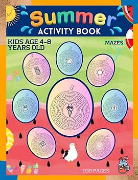 Summer Activity Book for Kids: Maze Puzzle Books for Kids Ages 4-8