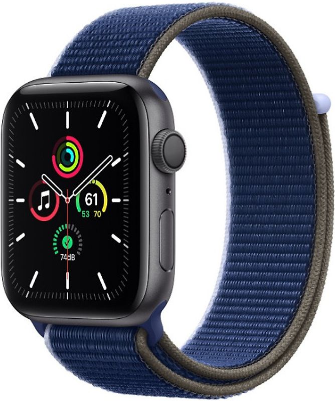 Apple Watch Series 5 40 mm boîtier aluminium gris sidéral et Sport Loop bleu nuit [Wi-Fi]