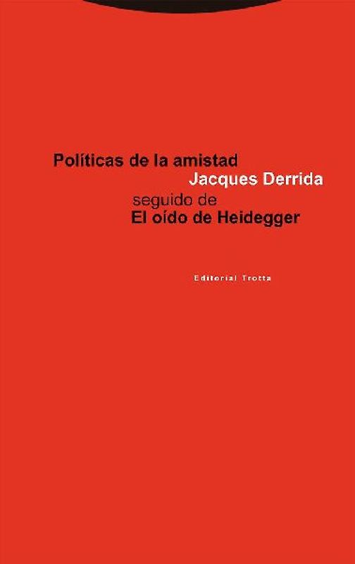 Políticas de la amistad : seguido de el oído de Heidegger