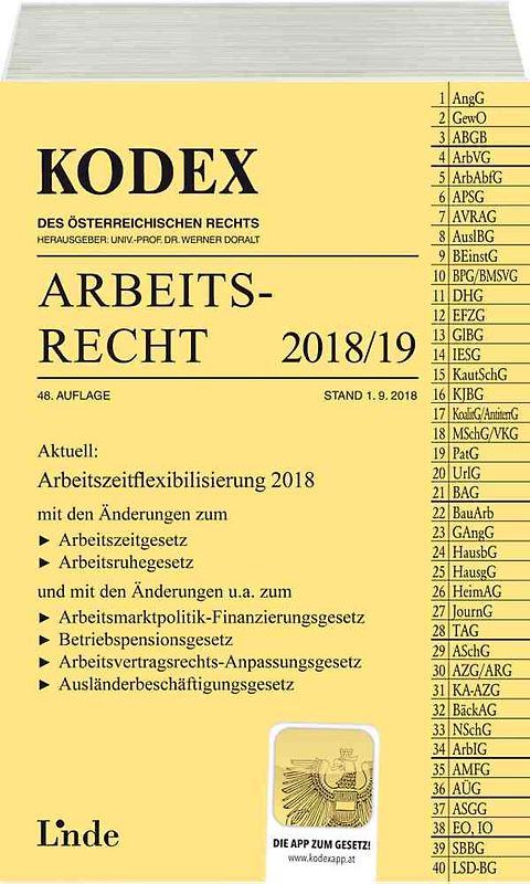 KODEX Arbeitsrecht 2018/19