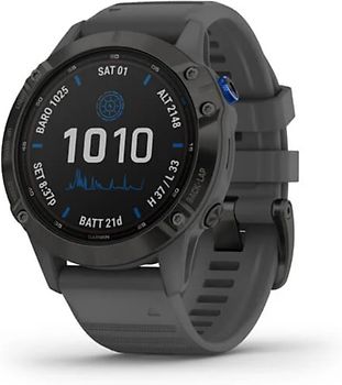 Garmin Fenix 6 47 mm noir et bracelet en silicone gris [Pro Solar Edition]