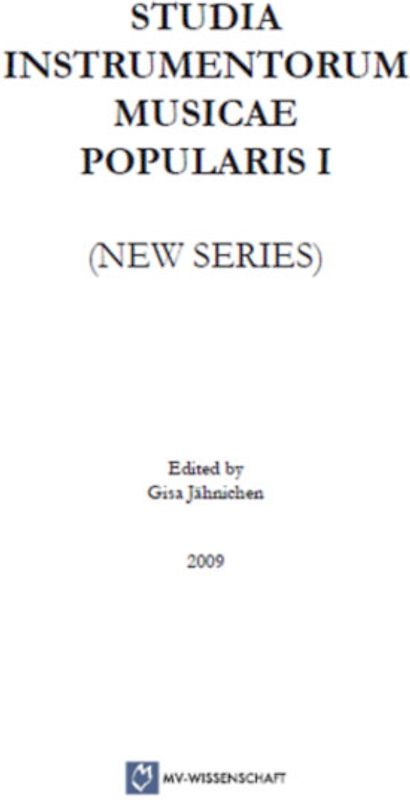 STUDIA INSTRUMENTORUM MUSICAE POPULARIS I