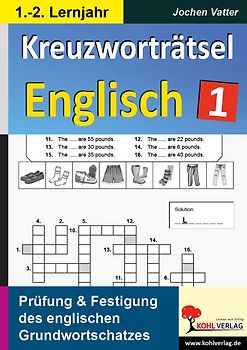 Kreuzworträtsel Englisch / 1.-2. Lernjahr