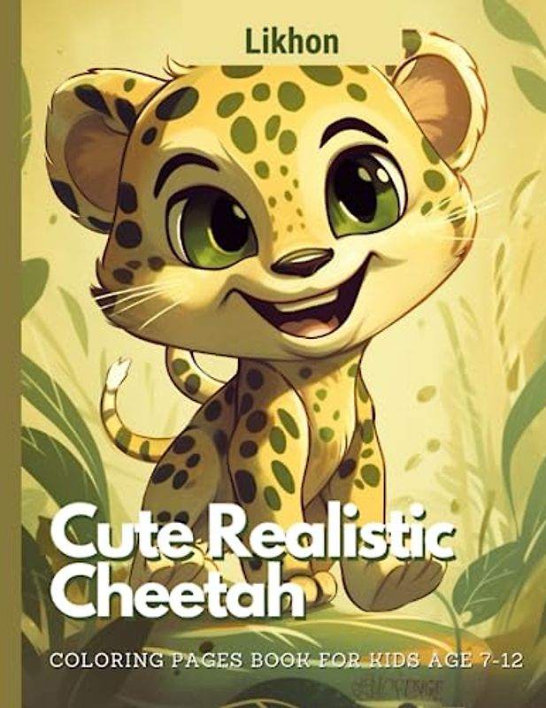 Likhon Cute Realistic Cheetah Coloring Pages Book for Kids Age 7-12