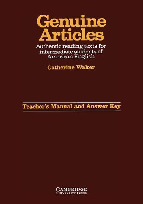 Genuine Articles Teacher's Manual with Key