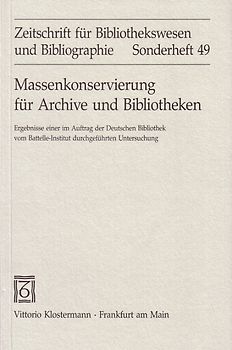 Massenkonservierung für Archive und Bibliotheken