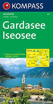 KOMPASS Autokarte Gardasee, Iseosee 1:125.000