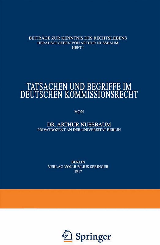 Tatsachen und Begriffe im Deutschen Kommissionsrecht