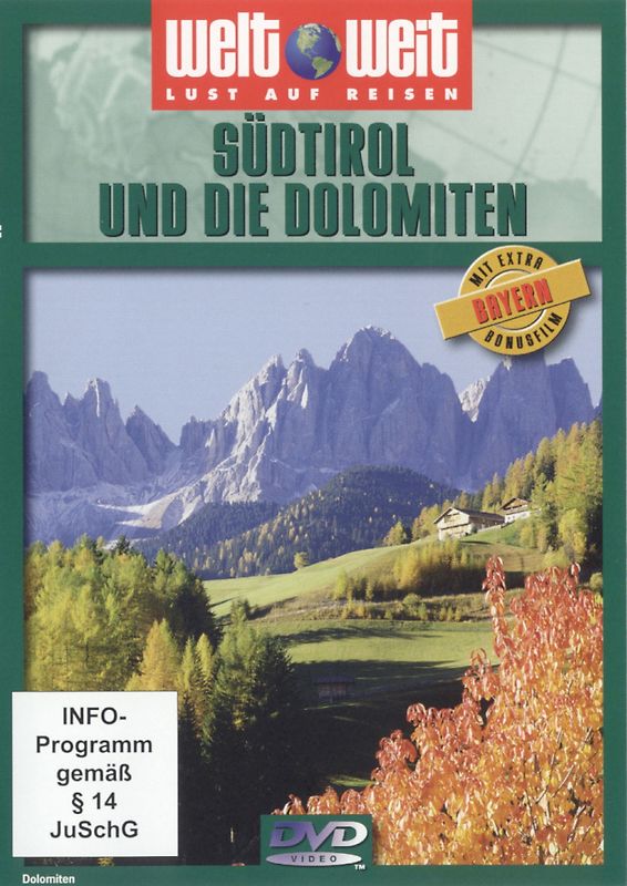 Südtirol und die Dolomiten (mit Bonusfilm Bayern) Reihe: welt weit / 1 DVD, Länge: ca. 73 Minuten DVD