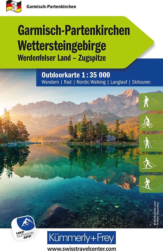 Kümmerly+Frey Outdoorkarte Deutschland 3 Garmisch-Partenkirchen, Wettersteingebirge 1:35.000