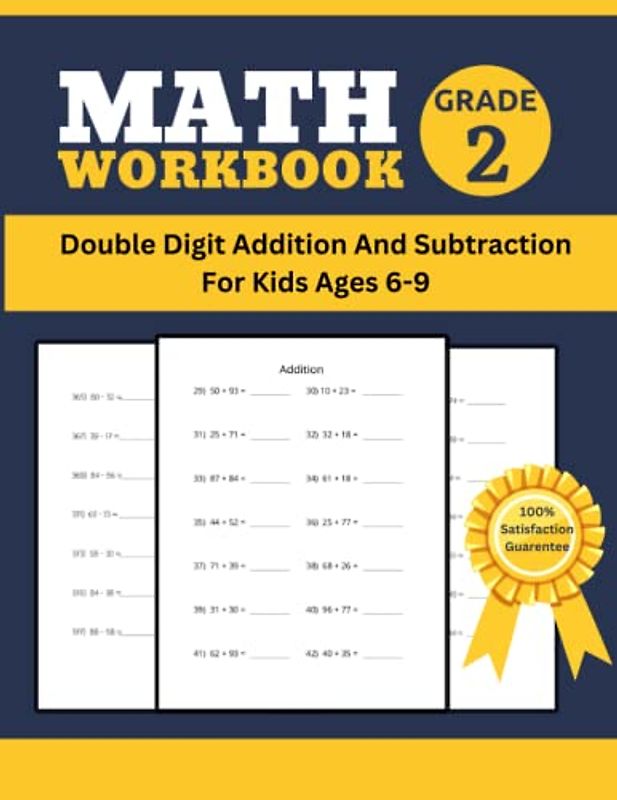 Math Double Digit Addition and Subtraction Workbook for Kids Ages 6-9