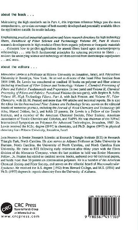 Handbook of Fiber Science and Technology Volume 2